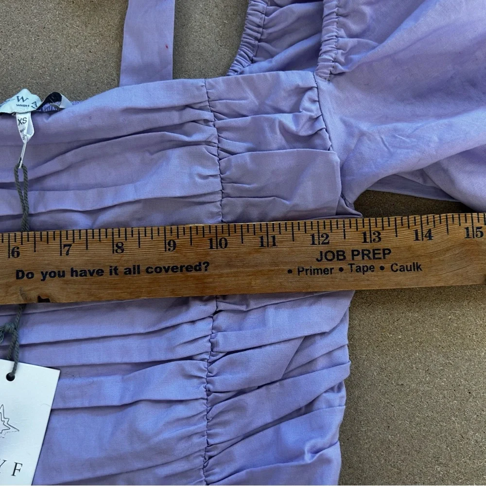🌸 Wayf Lavender Ruched Puff Sleeve Blouse – Size XS 🌸 - Picture 6 of 9